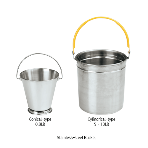Bucket, Cylindrical-type, Stainless-steel, 7Lit.