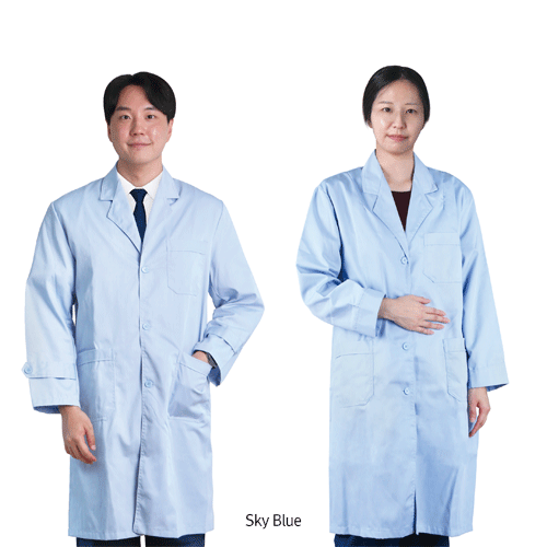 Lab Coat, Cotton 15% + Polyester 85%, Sky Blue, Woman, S