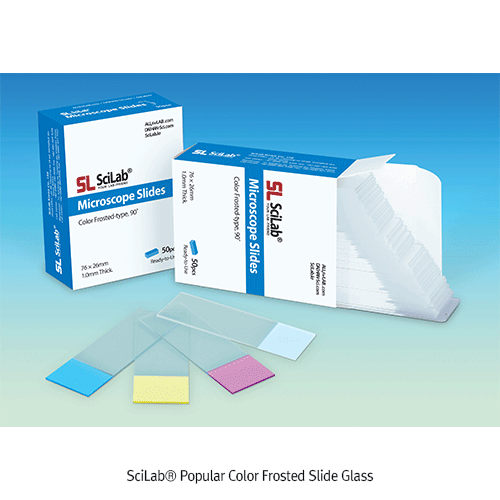 Slide Glass, Color Frosted Edge, 90°, 76x26mm, Blue