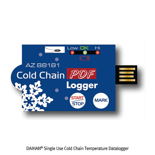 Single Use Cold Chain Temperature Datalogger w/PDF