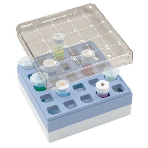 Storage box, 5ml tube, 25 place blue