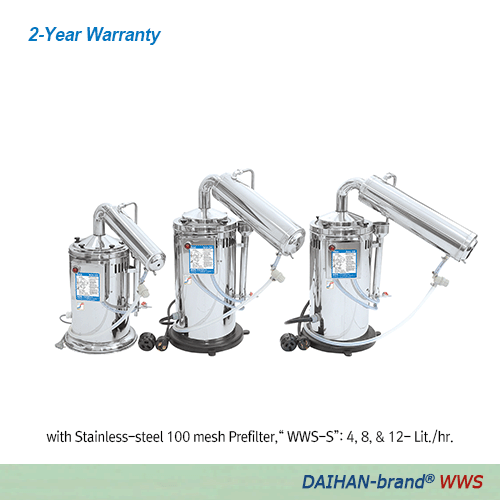 Water still complete set stainless prefilter, WWS-S8 8Lit./hr(=SL.SWS01008)