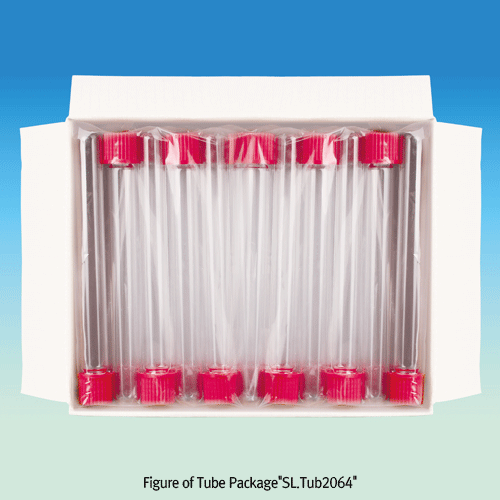 Tube, w/Green PP cap, 25ml, Φ18 x h150, thick 1.2mm, GL18 screwcap
