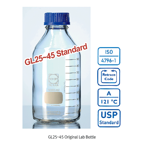 Bottle Lab., Clear, 750ml, GL45, w/o Cap