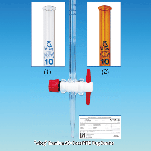 Burette, PTFE-plug, Clear, 25㎖ / 0.05㎖, accu.±0.03㎖