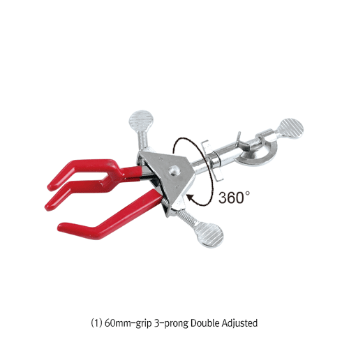 Clamp, Swivel, 3-prong, STS, Large, Grip Capa. 10 ~ 85 mm, L200 mm