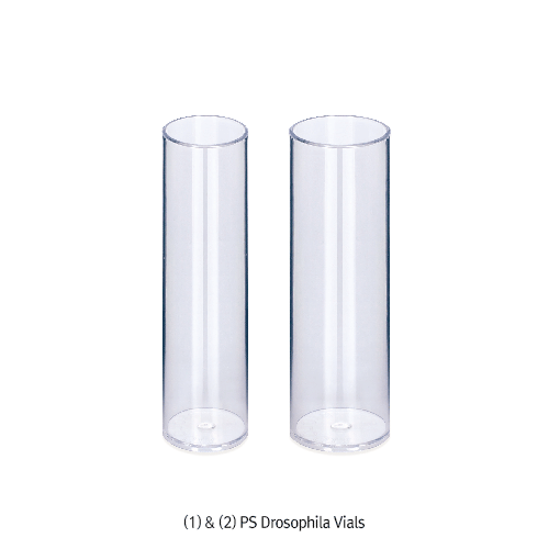 Drosophila Vial, PS, Non-sterile, Narrow, 25x95mm, Bulk Pack