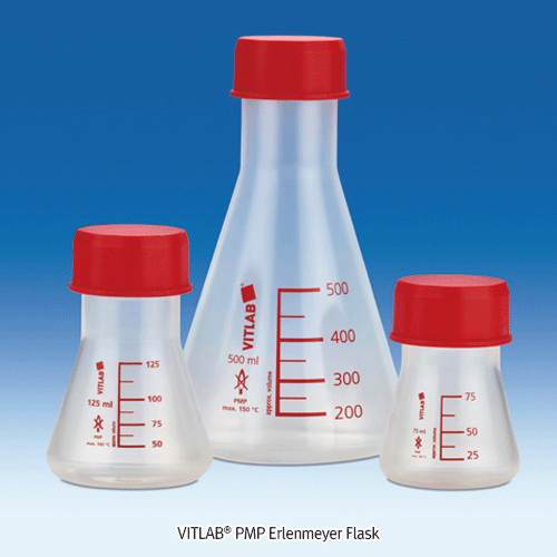 Flask, Erlen., PMP, Cap, GL45, 1,000 / 200㎖