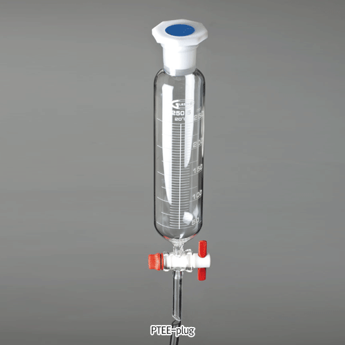 Funnel, Drop, 1000/20ml, Φ85×h450mm, PTFE콕 Bore 6.0 mm