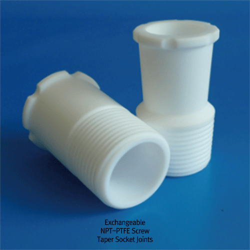 PTFE Screw Socket, 1.5” NPT, 24/-, for 24/40 & 24/29 Cones, Φ48×h55mm