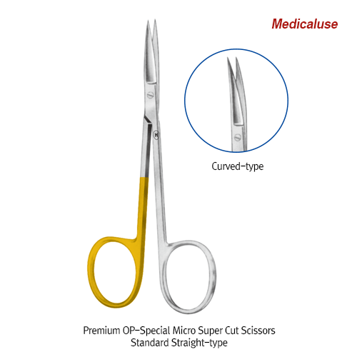 OP-Special Micro Super Cut Scissors, w/Big Grip Rings, Extra-Sharp Tip, Straight, 115mm