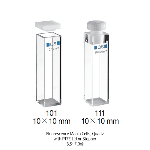 Flu Cell, Macro quartz SUP., 10x10mm 3.5ml, PTFE stopper