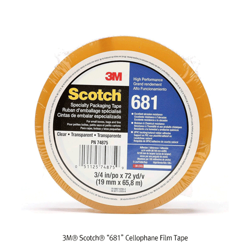 Tape, 681, Cellophane Film, 25mm×65.6M, Thick 0.058mm, Clear