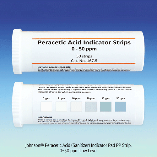 Test Strip Hi-level Peracetic Acid, PP 0~500, 100stip