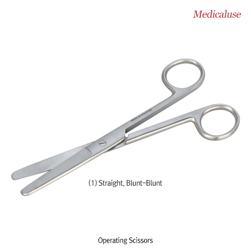 Scissors, Stainless-steel, Straight, Sharp-Blunt, L130mm
