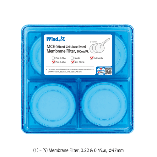 Filter, Membrane, Ø47mm, PVDF, Non-Sterile, Hydrophobic, 0.45㎛