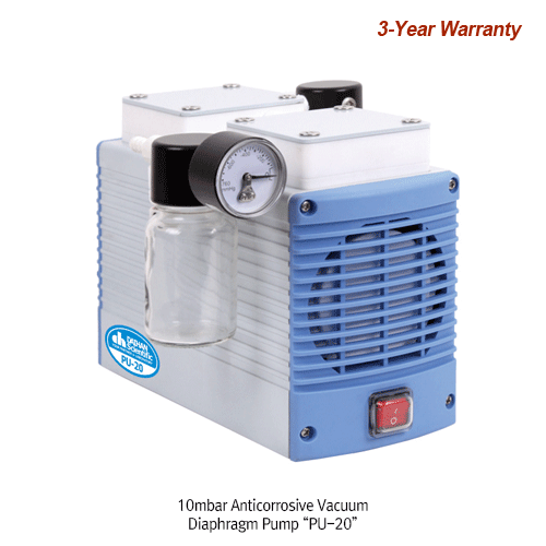 Anticorrosive Vacuum Diaphragm Pump, 10mbar, 18Lit/min, PU-20, AC220V, 50Hz