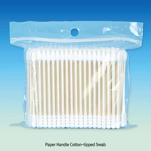 Swab, Cotton, 2×Φ5.3mm Tips, L78×Φ2.4mm Paper Handle