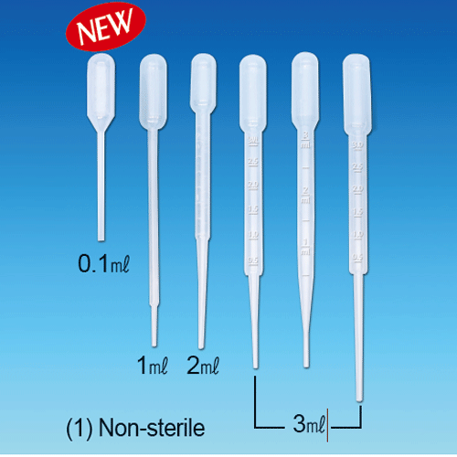 Transfer Pipette, PE, L119mm, Bulb 3ml, Sterile, 2ml, Individual pack