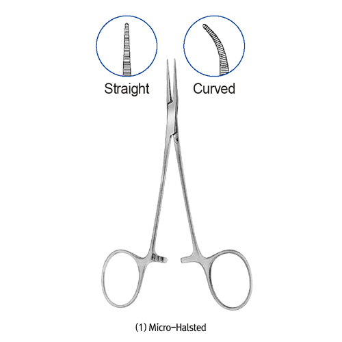 Forceps, SS, Halsted-Mosquito, Curved, L120mm
