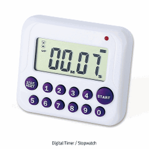 Digital Timer/Stopwatch, Count-up & Count-down, w/10 Setting Buttons