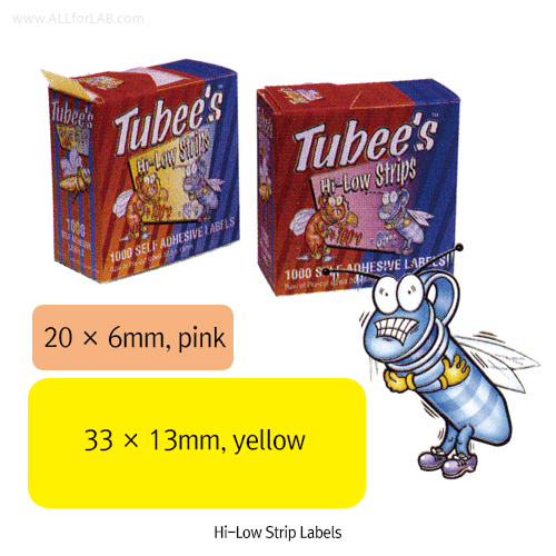 Label hi-low pink strips roll/1000