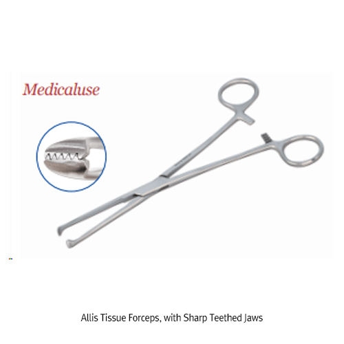 Tissue Forceps, Stainless-steel, Allis, 5×6 Tips, L150mm