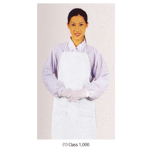 Apron clean room urethane, length 108cm, White