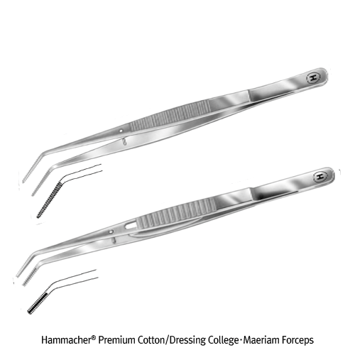 Cotton/Dressing Forceps, SS, Sharp/Ridged Tip, Meriam, L150mm