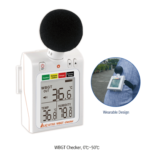 Indoor&Outdoor Heat Stress Measuring, Wearable WBGT Checker