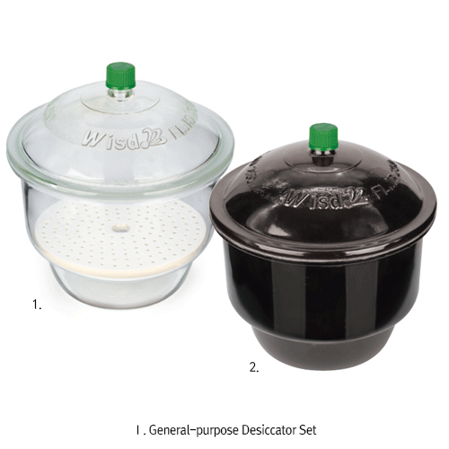Desiccator-set, Clear, id.Φ250mm×h310mm , plate - Φ215~230mm