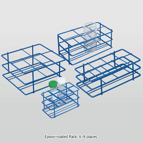 Rack, Epoxy-coated, 8×Φ30 mm hole, for 50ml Tubes, 150×82×h82 mm