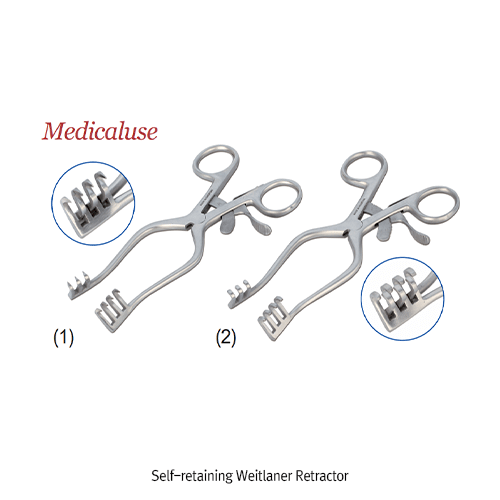 Self-retaining Retractor, Stainless-steel, Weitlaner, Sharp, L140mm