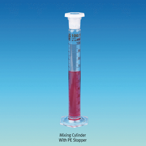 Witeg Brand Cylinder, 1,000ml, 45/40 with Joint -PE stopper