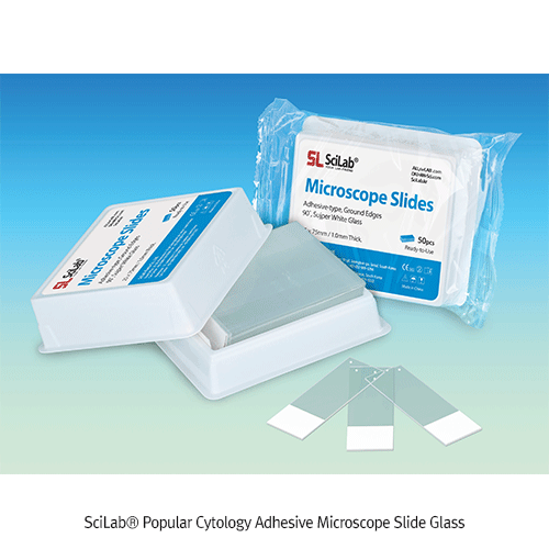 Slide Glass, Adhesive, Ground Edge, 90°, 76x26mm, White