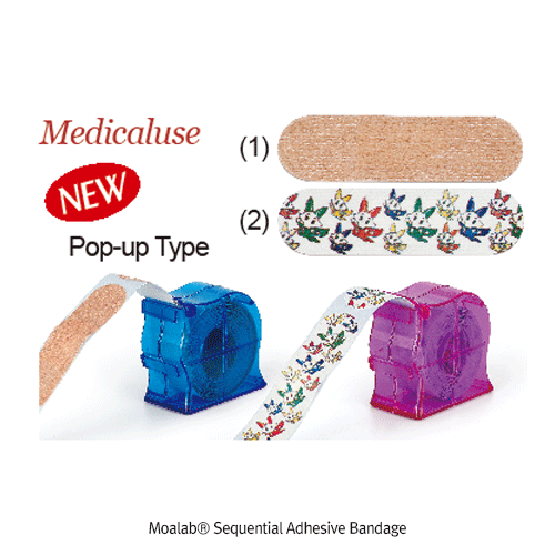Moalab® Sequential Adhesive Bandage, 매직밴드 일자형롤 살색