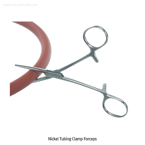 Tubing Clamp Forcep, Serrated, Straight, L160mm, Blade L45mm