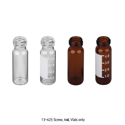 Vial, Amber, 4㎖, w/o Cap, w/ White Patch