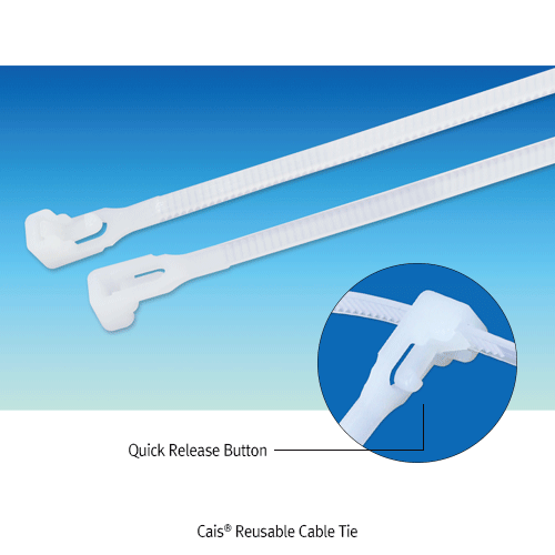 Releasable Cable Tie, w4.8×L200mm, Max. Bundle Φ50mm