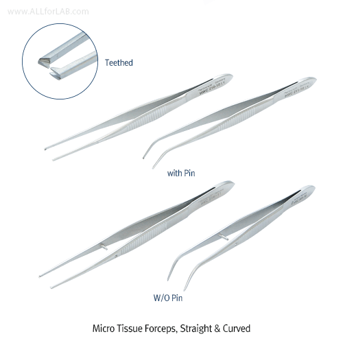 Forceps micro tissue, Curved, 115mm