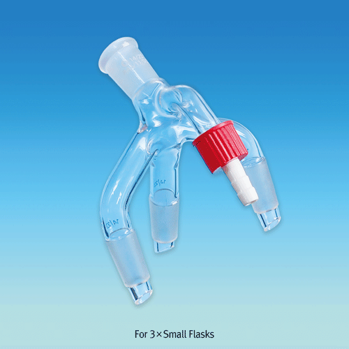 3 Flask vacu. Adapter, GL14, 24/40, 3 x 14/23 cone