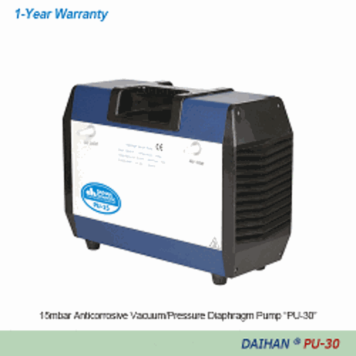 Anticorrosive Vacuum/Pressure Diaphragm Pump, 15mbar, 25Psi, 30Lit/min, PU-30, AC220V, 50Hz