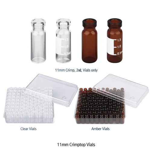 Vial, 2㎖, Amber, Crimp-top, w/ White Patch, w/o Seal