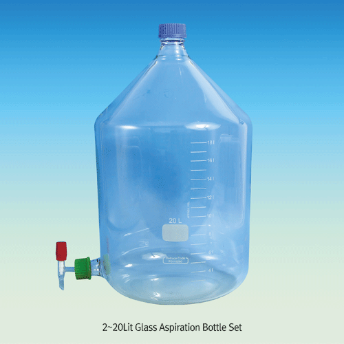 Bottle glass, aspiration/levelling 20Lit.
