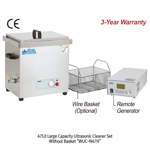 Cleaner Ultrasonic, w/Remote Generator, 74lit. WUC-N74H, 120V