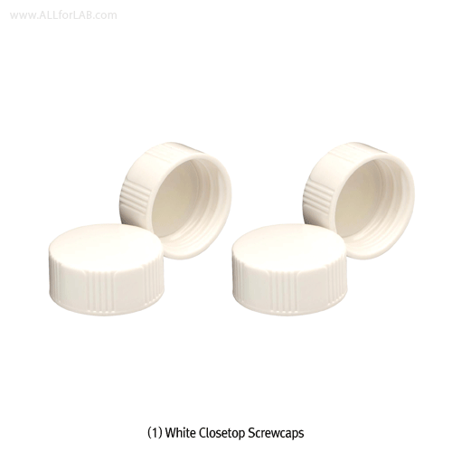 Cap, White-color, Closed-top, w/ Natural PTFE / Sil. Septa