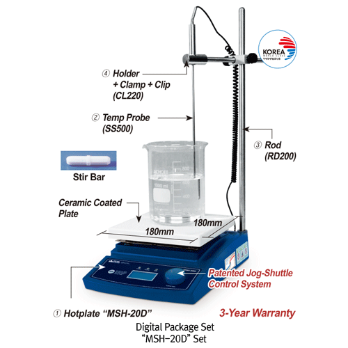 Hotplate Stirrer Digital Control, 180X180 MSH-20D-Unit Only, 120V