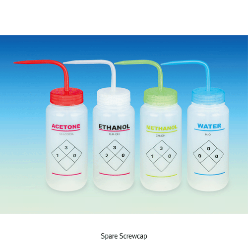 Wash Bottle, LDPE, Φ72×h170㎜, Neck id Φ45㎜, 500㎖, Water Labeled