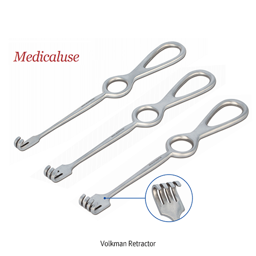 Retractor, Stainless-steel, Volkman, 4Prong, L215mm