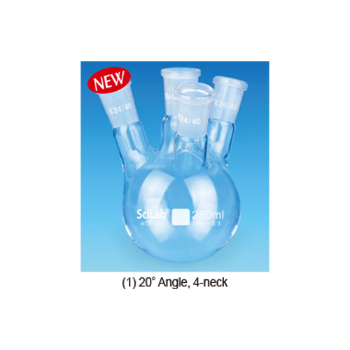 Flask, 4-Neck, Center 24/29, Side 24/29, 500ml